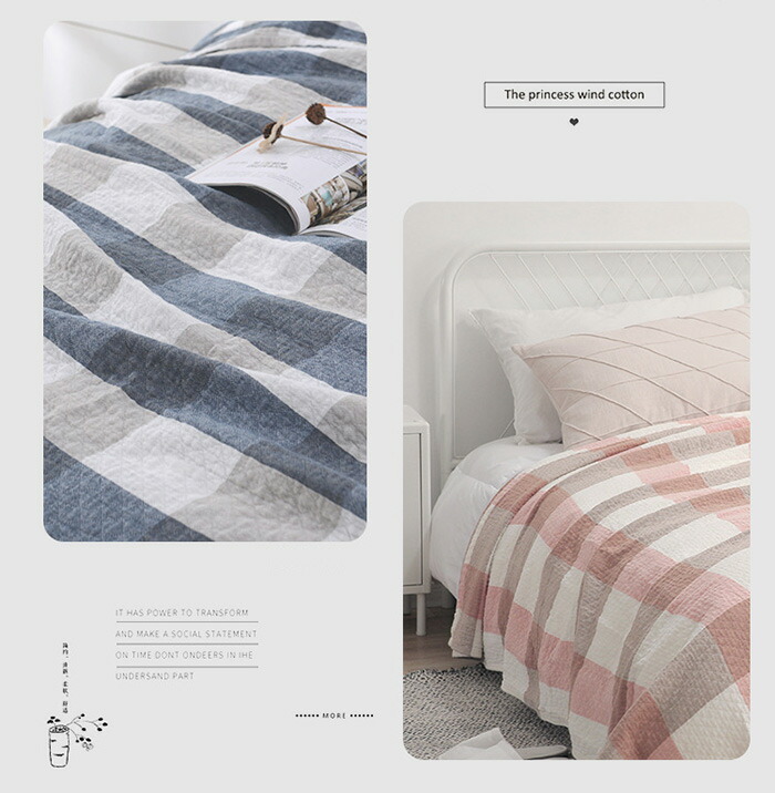 人気ブランドを 3重 ガーゼケット チェック柄 シングル お昼寝 洗える 夏用 0 230cm 綿100 夏 肌掛け おしゃれ 寝具 通気 吸水 タオルケット コットン 国内配送 Www Gvisalain Com