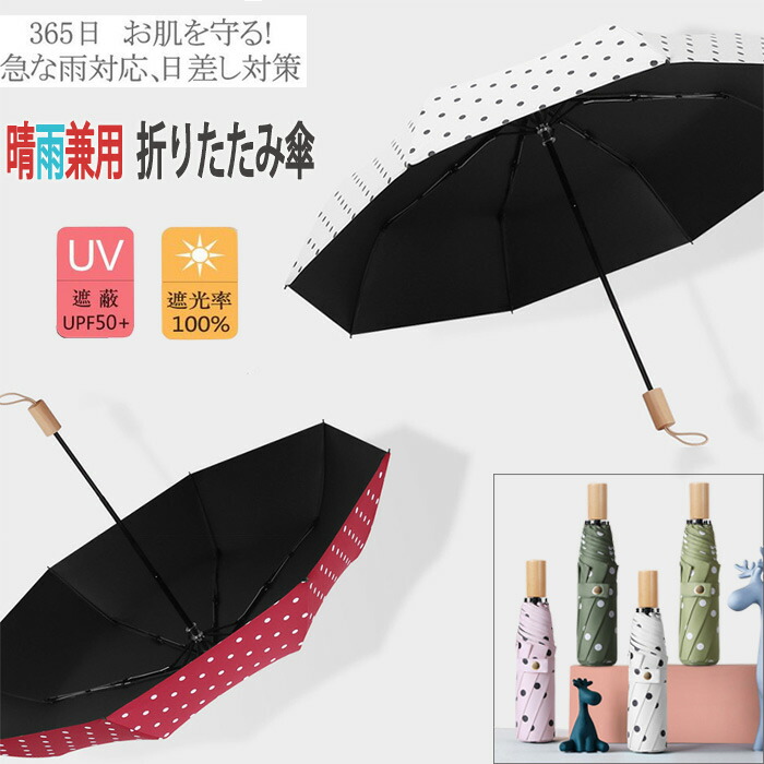 楽天市場 傘 折りたたみ傘 ドット柄 晴雨兼用 軽量 折り畳み傘 メンズ レディース 遮光 Upf50 Uvカット 日傘 雨傘 男女兼用 夏 アウトドア かわいい コンパクト おしゃれ Ice Cream