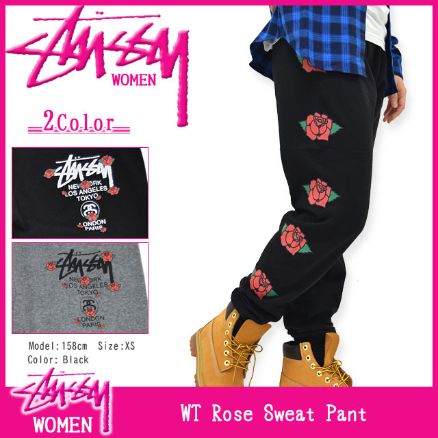 【楽天市場】ステューシー STUSSY ウーマンズ WT Rose Sweat パンツ(stussy pant スウェットパンツ スエット