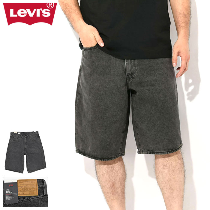 リーバイス Levis ハーフパンツ メンズ 478 バギー デニム ショーツ ブラック ( levis 478 Baggy Denim Short Black デニムパンツ ジーンズ ジーパン Gパン ショートパンツ ハーパン ボトムス メンズ 男性用 001JM-0000 001JM 0000 )