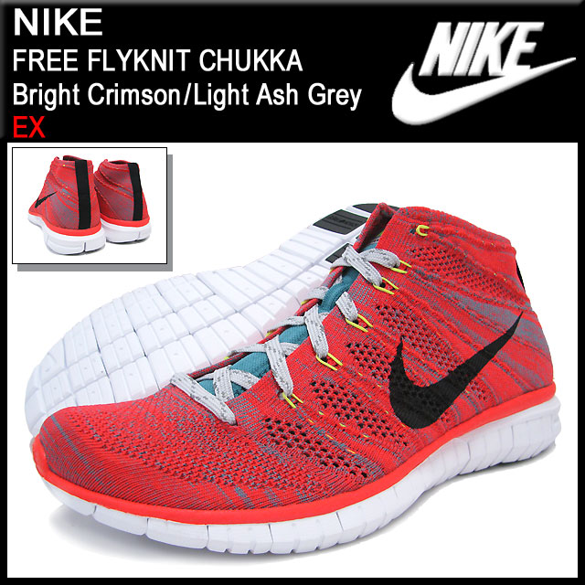 【楽天市場】ナイキ NIKE スニーカー フリー フライニット チャッカ Bright Crimson/Light Ash Grey 限定