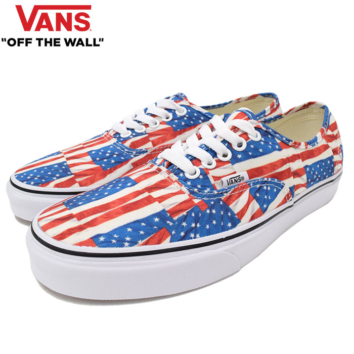 バンズ VANS スニーカー メンズ 男性用 オーセンティック Red/True White フリー フラッグ ( vans VN-0004MKIE7 Authentic Free Flag ローカット SNEAKER MENS・靴 シューズ SHOES ヴァンズ )画像
