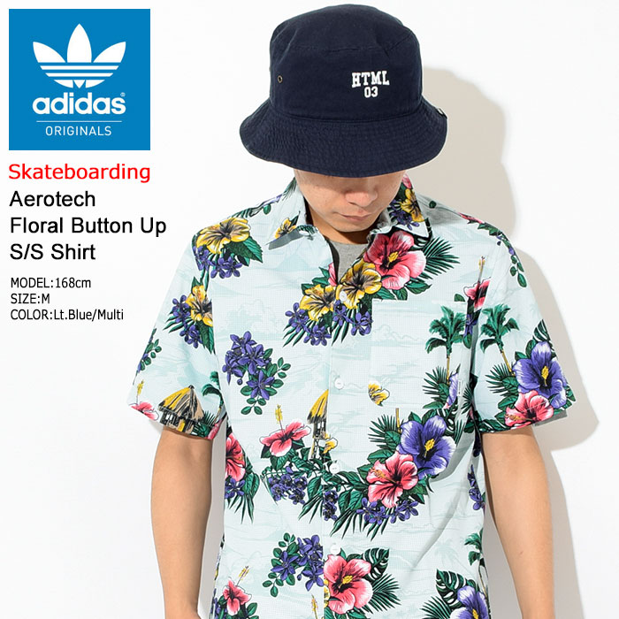 楽天市場 アディダス Adidas シャツ 半袖 メンズ エアロテック フローラル ボタン アップ オリジナルス Adidas Aerotech Floral Button Up Shirt Originals アロハシャツ カジュアルシャツ トップス メンズ Cf5809 Ice Field アイスフィールド