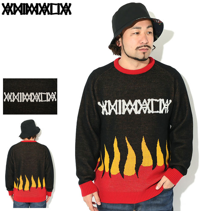 アニマリア ANIMALIA セーター メンズ ファイヤー ( animalia Fire Sweater クルーネック トップス AN22A-KN02 ) ice field icefield