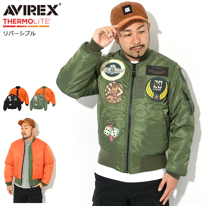 【ポイント10倍】アビレックス AVIREX ジャケット メンズ トップガン エムエーワン ( Topgun MA-1 JKT フライトジャケット 中綿 保温 暖かい あったか 防寒 リバーシブル MA1 MA 1 JACKET JAKET アウター ジャンパー・ブルゾン アヴィレックス アメカジ 7832952014 6102172 )｜ice field（アイスフィールド）