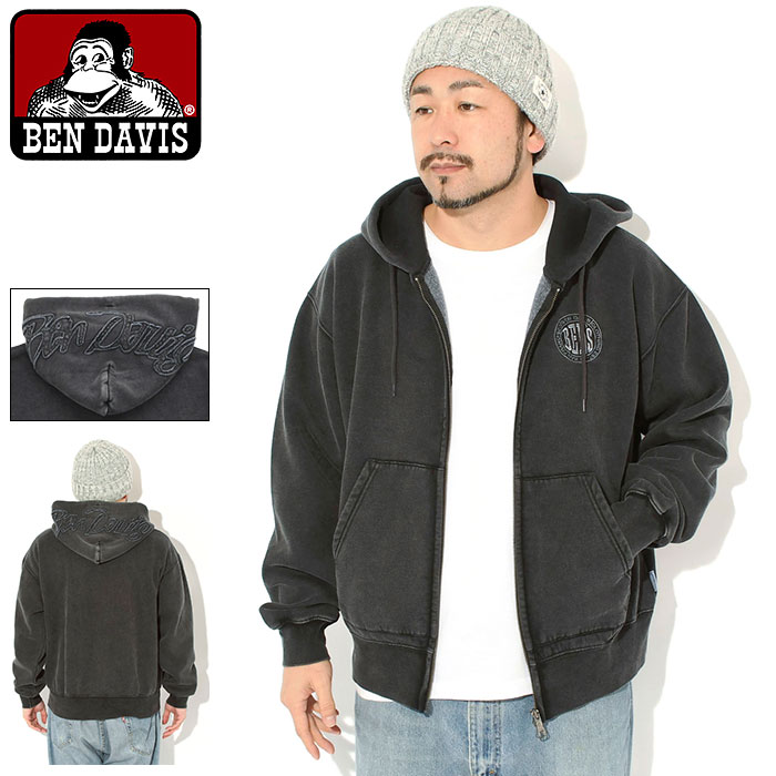 ベンデイビス BEN DAVIS パーカー ジップアップ メンズ ヘッド レタード フル ジップ フーディ ( BENDAVIS C-26380007 Head Lettered Full Zip Hoodie 保温 暖かい あったか 裏起毛 フード ジップパーカー フルジップ スウェット トップス )|ice field(アイスフィールド)