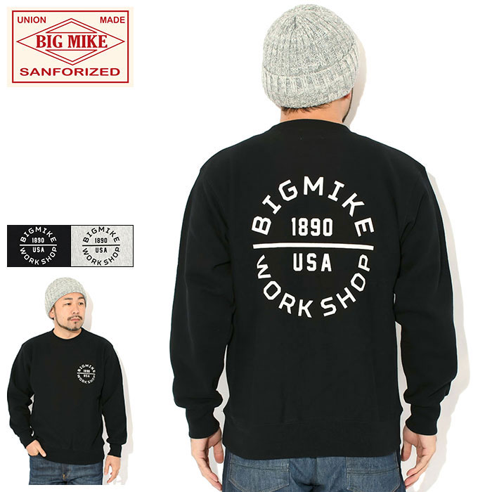 ビッグマイク BIG MIKE トレーナー メンズ サークル ロゴ クルー スウェット ( BIG MIKE Circle Logo Crew Sweat 保温 暖かい あったか 裏起毛 スエット トレナー トレイナー トップス メンズ 男性用 BIGMIKE ビッグ マイク アメカジ 102538870 )