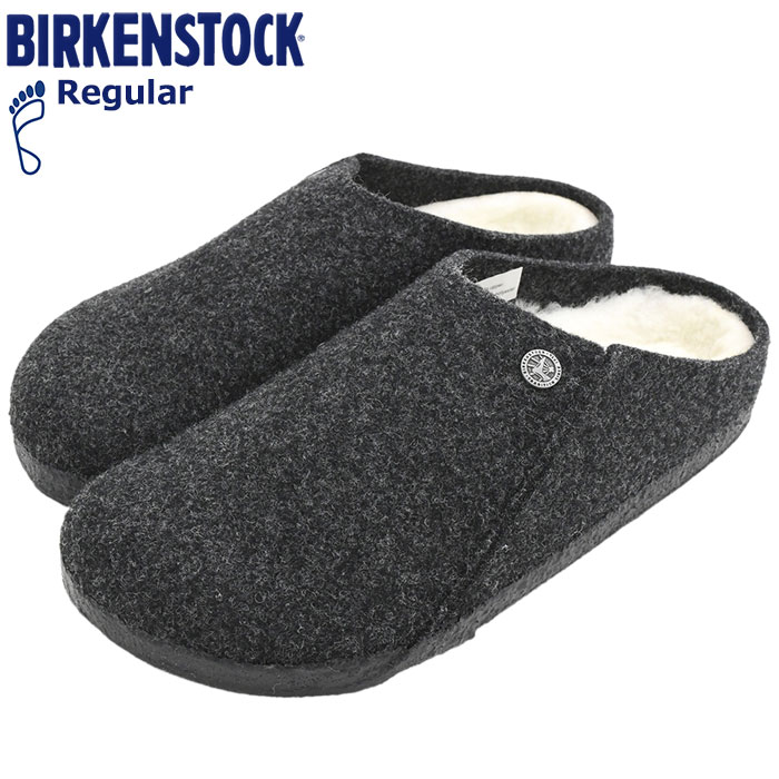 【ポイント10倍】ビルケンシュトック BIRKENSTOCK サンダル メンズ 男性用 ツェルマット シアリング フェルト Anthracite レギュラー ( birkenstock ZERMATT SHEARLING FELT Regular 幅広 ノーマル ルームシューズ 部屋履き SANDAL シューズ SHOES 1015090 )