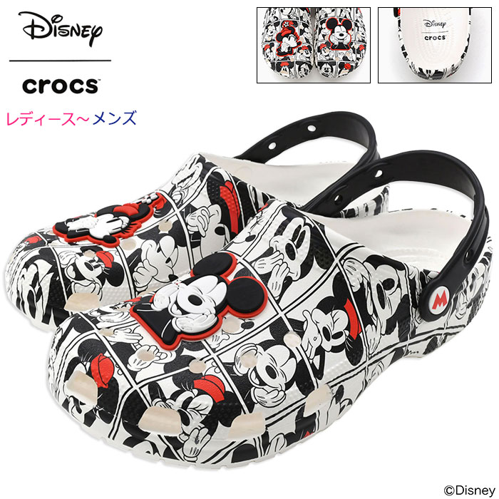 クロックス crocs サンダル レディース & メンズ ディズニー ミッキー アンド ミニー クラシック クロッグ コラボ ( crocs×Disney MICKEY AND MINNIE CLASSIC CLOG unisex ユニセックス SANDAL LADIES MENS・靴 シューズ SHOES 211483 )画像