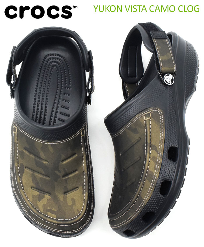 camo crocs with velcro strap