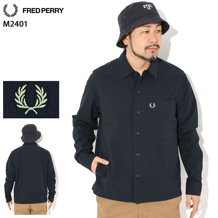 フレッドペリー FRED PERRY ジャケット メンズ シアサッカー オーバーシャツ ( FREDPERRY M2401 Seersucker Overshirt JKT シャツジャケット JACKET アウター ジャンパー・ブルゾン フレッド ペリー フレッド・ペリー )