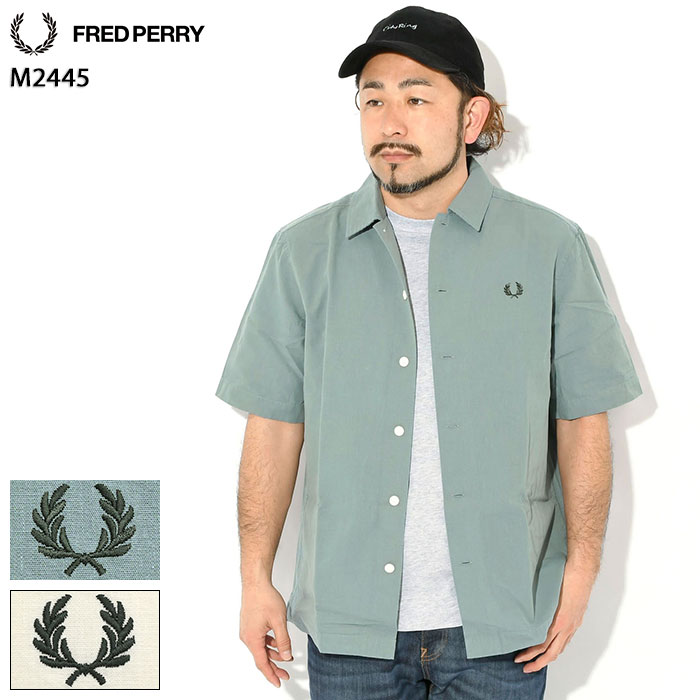 フレッドペリー FRED PERRY シャツ 半袖 メンズ ポケット ディテール ( FREDPERRY M2445 Pocket Detail S/S Shirt カジュアルシャツ トップス フレッド ペリー フレッド・ペリー ) ice field icefield