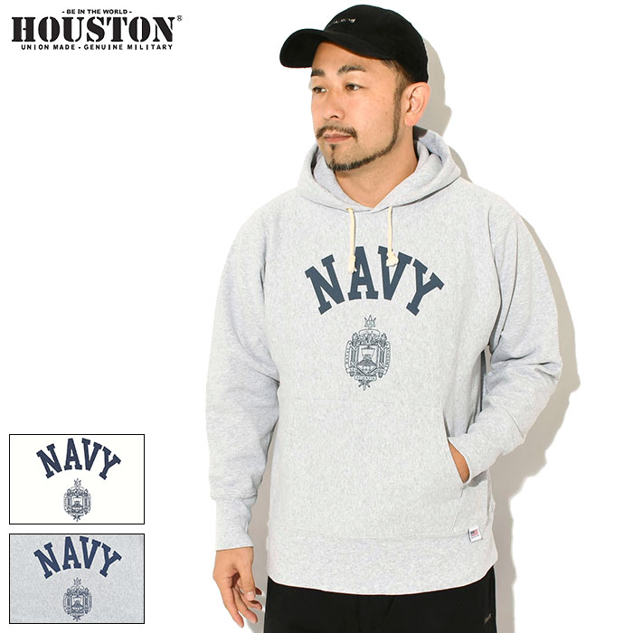 ヒューストン HOUSTON パーカー プルオーバー メンズ U.S. NAVY プリント U.S. コットン R/V ( U.S. NAVY Print U.S. Cotton R/V Hoodie USNA 保温 暖かい あったか 裏起毛 フード フーディ スウェット トップス アメカジ 22312 )