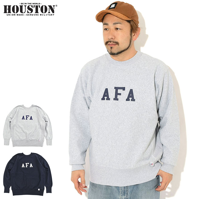 ヒューストン HOUSTON トレーナー メンズ AFA プリント U.S. コットン R/V スウェット ( HOUSTON AFA Print U.S. Cotton R/V Sweat 保温 暖かい あったか 裏起毛 トレナー トレイナー トップス アメカジ 22373 )