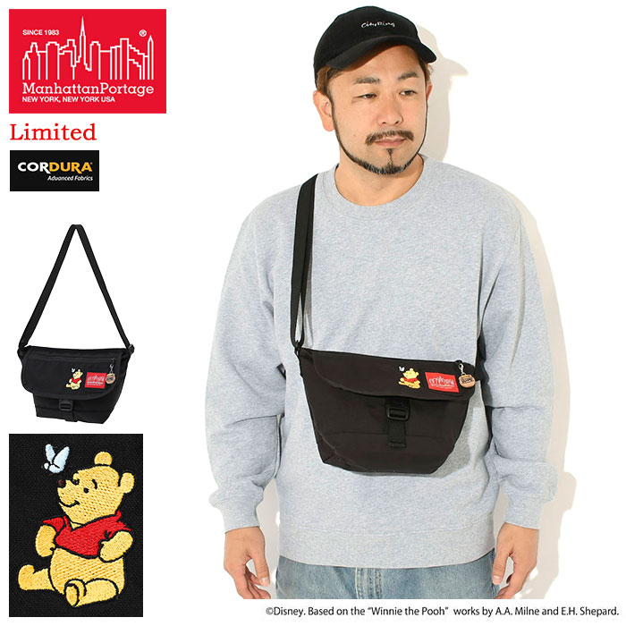 【ポイント10倍】マンハッタンポーテージ Manhattan Portage メッセンジャーバッグ ウィニー ザ プー ナイロン FZP 限定 ( Winnie the Pooh Collection Nylon Messenger Bag FZP Limited MP1603FZPPH25 くまのプーさん メンズ レディース ユニセックス 男女兼用 )｜ice field（アイスフィールド）
