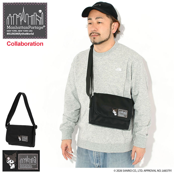 【ポイント10倍】マンハッタンポーテージ Manhattan Portage ショルダーバッグ クロミ ホワイトホール コラボ ( KUROMI Whitehall Shoulder Bag MP2095MGNTKRM クロミちゃん グッズ サンリオ メンズ レディース ユニセックス 男女兼用 )