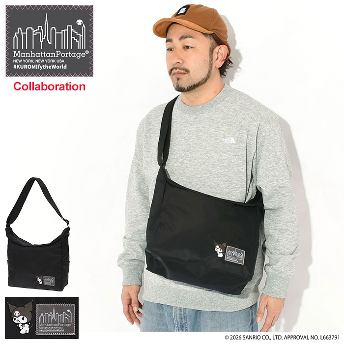 【ポイント10倍】マンハッタンポーテージ Manhattan Portage ショルダーバッグ クロミ ベッドスタイ コラボ ( KUROMI Bed-Stuy Shoulder Bag MP6041KRM クロミちゃん グッズ サンリオ メンズ レディース ユニセックス 男女兼用 )