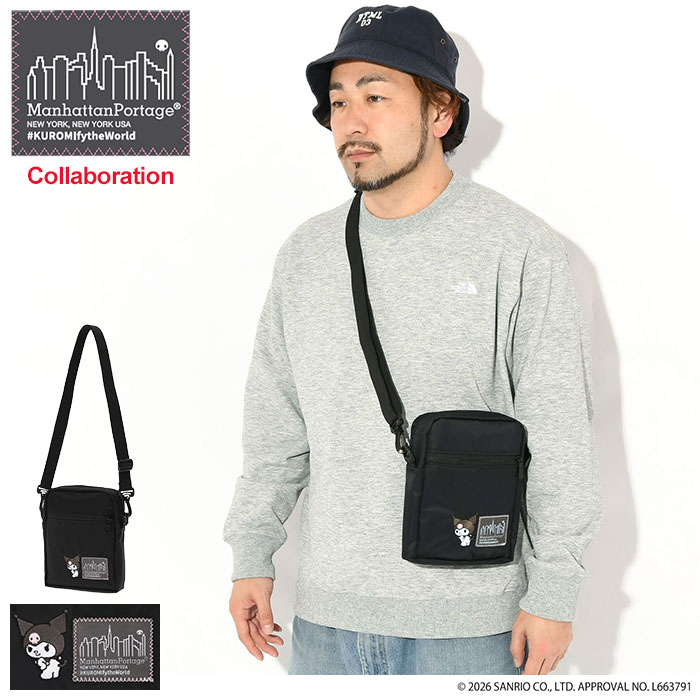 【ポイント10倍】マンハッタンポーテージ Manhattan Portage ショルダーバッグ クロミ シティー ライト (SM) W/PL Ver.2 BP コラボ ( KUROMI City Lights (SM) W/PL Ver.2 BP MP1403PL2BPKRM クロミちゃん グッズ サンリオ メンズ レディース ユニセックス 男女兼用 )|ice field(アイスフィールド)