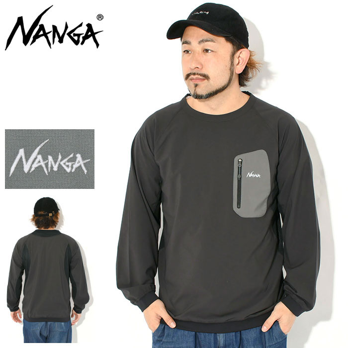 ナンガ NANGA ラグラン 長袖 メンズ ハイブリッド フレックス トップス ( NANGA Hybrid Flex Tops L/S Raglan ストレッチ カットソー ティーシャツ T-SHIRTS ロング ロンティー 長袖Tシャツ トップス メンズ 男性用 N2500-1I516E ) ice field icefield|ice field(アイスフィールド)