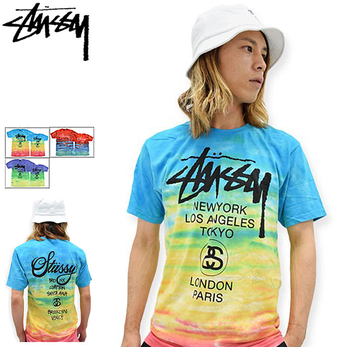 【楽天市場】【アウトレット(不良箇所あり)】ステューシー STUSSY Tシャツ 半袖 メンズ World Tour Tie Dye ( stussy  tシャツ td tee タイダイ ムラ染め ティーシャツ T-SHIRTS カットソー トップス メンズ ワールドツアー 1903609 ストゥーシー  スチューシー ...