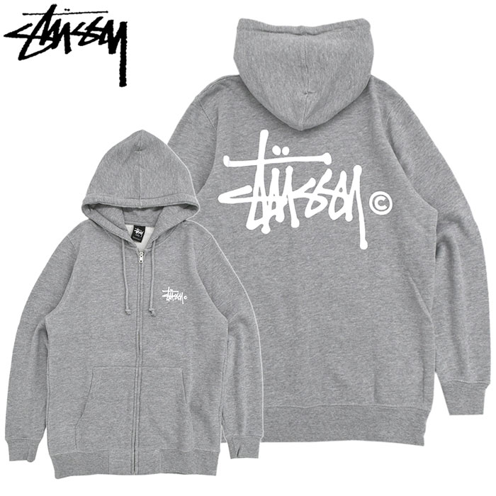 【アウトレット(不良箇所あり)】ステューシー STUSSY パーカー ジップアップ Basic Logo ( stussy full zip hooded sweat パーカー パーカ フード フーディ トップス Zip up Hoody Parker ジップパーカー フルジップ メンズ・男性用 ベーシックロゴ 1973493 )｜ice field（アイスフィールド）