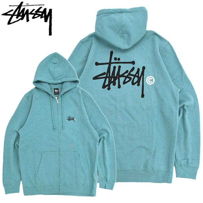 【アウトレット(不良箇所あり)】ステューシー STUSSY パーカー ジップアップ Basic Logo ( stussy full zip hooded sweat パーカー パーカ フード フーディ トップス Zip up Hoody Parker ジップパーカー フルジップ メンズ・男性用 ベーシックロゴ 1973635 )|ice field(アイスフィールド)