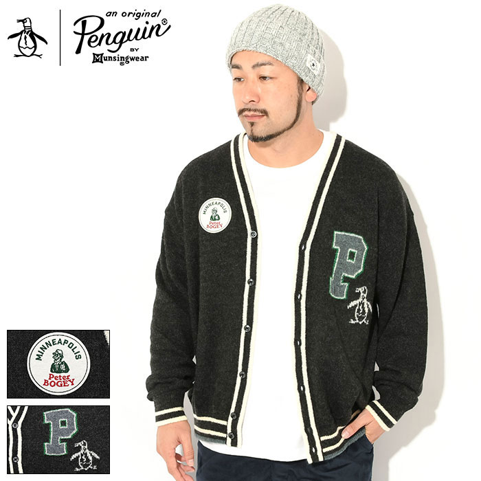 ペンギン バイ マンシングウェア Penguin by Munsingwear カーディガン メンズ プレッピー ニット ( Penguin by Munsingwear Preppie Knit Cardigan Vネック トップス メンズ 男性用 MU4FST02M )