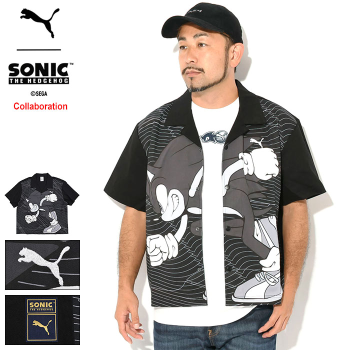 プーマ PUMA シャツ 半袖 メンズ ソニック ザ ヘッジホッグ リラックス グラフィック レーサー コラボ ( PUMA×SONIC THE HEDGEHOG Relaxed Graphic Racer S/S Shirt カジュアルシャツ トップス メンズ 男性用 632407 )