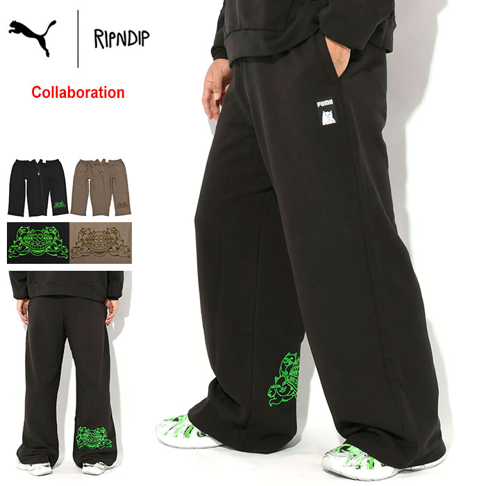 プーマ PUMA パンツ メンズ リップンディップ オーバーサイズ ワイド スウェット コラボ ( PUMA×RIPNDIP Oversized Wide Sweat Pant スウェットパンツ スエットパンツ ワイドパンツ ボトムス スポーツアパレル メンズ 男性用 632416 )