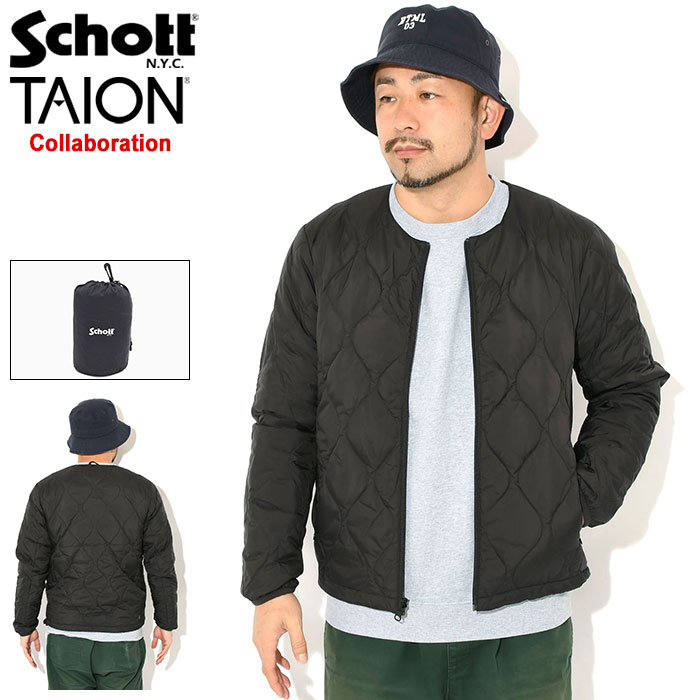 【ポイント10倍】ショット Schott ジャケット メンズ タイオン インナー ダウン コラボ ( Schott×TAION Inner Down JKT 保温 暖かい あったか 防寒 インナーダウン ダウンジャケット JACKET JAKET アウター ジャンパー・ブルゾン メンズ 男性用 7825253003 )