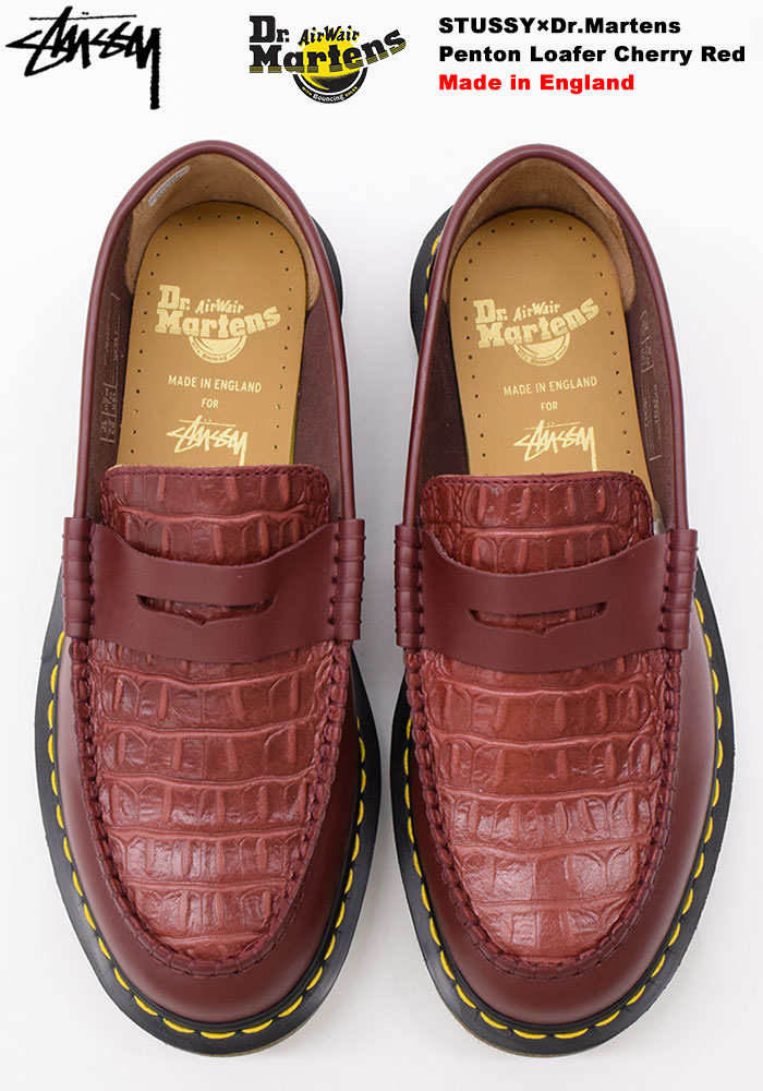 激安ブランド ステューシー Stussy シューズ メンズ 男性用 ドクターマーチン ペントン ローファー Cherry Red コラボ Stussy Dr Martens Penton Loafer Made In England Shoes 靴 Usaモデル 正規 品 ステューシー ドクターマーチン 最安値 Www Eduka Rs