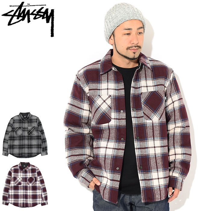 楽ギフ 包装 Shirt Quilted Plaid Max メンズ ジャケット Stussy ステューシー Icefield Field Ice スチューシー ストゥーシー 品 正規 Usaモデル メンズ 男性用 ジャンパー ブルゾン アウター Jaket Jacket フルジップ シャツジャケット Jkt Stussy Stu