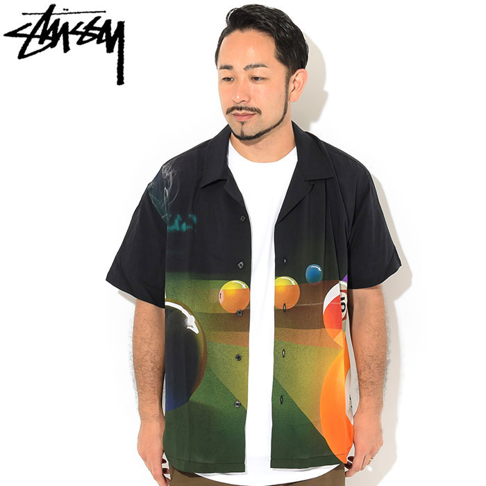 ステューシー シャツ Stussy メンズ Stussy Shirt 新作 オープンカラーシャツ 半袖 Pool Hall Stussy カジュアルシャツ トップス メンズ 男性用 Usaモデル 正規 品 ストゥーシー スチューシー Ice Field Icefield