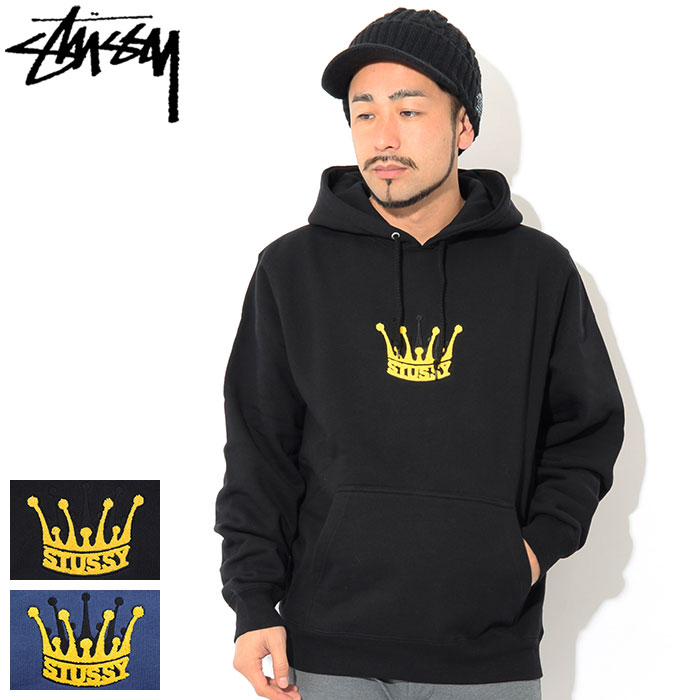 stussy chenille crown applique hoodie