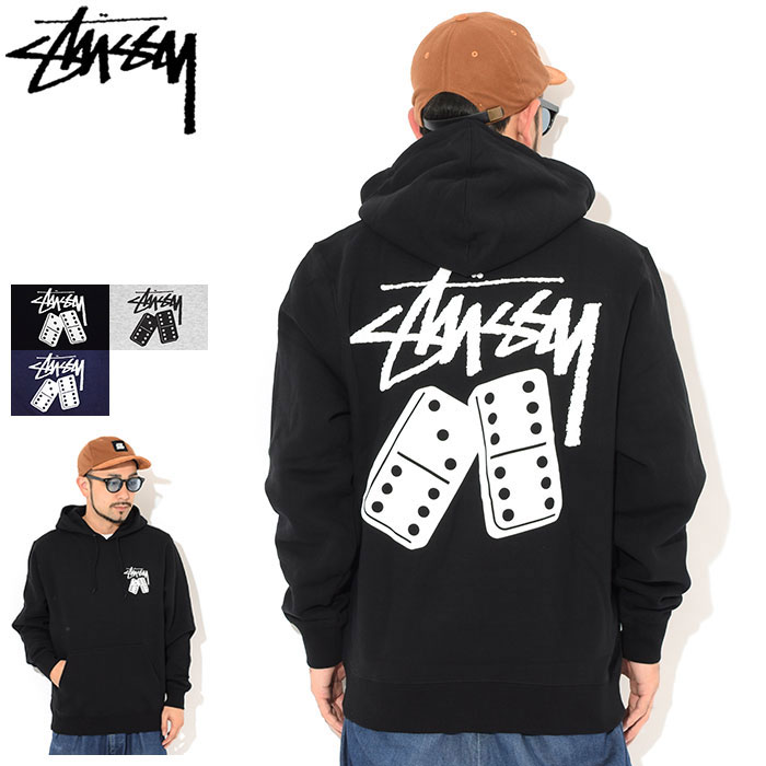 即納特典付き ステューシー Stussy プルオーバー パーカー メンズ Dominoes Stussy Hooded Sweat フード フーディ スウェット トップス Pull Over Hoody Parker メンズ 男性用 Usaモデル 正規 品 ストゥーシー スチューシー Ice Field Icefield 正規激安
