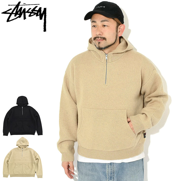 ステューシー STUSSY セーター メンズ Quater Zip Hood ( stussy sweater ジップ フード トップス メンズ 男性用 117278 USAモデル 正規 品 ストゥーシー スチューシー ) ice field icefield｜ice field（アイスフィールド）