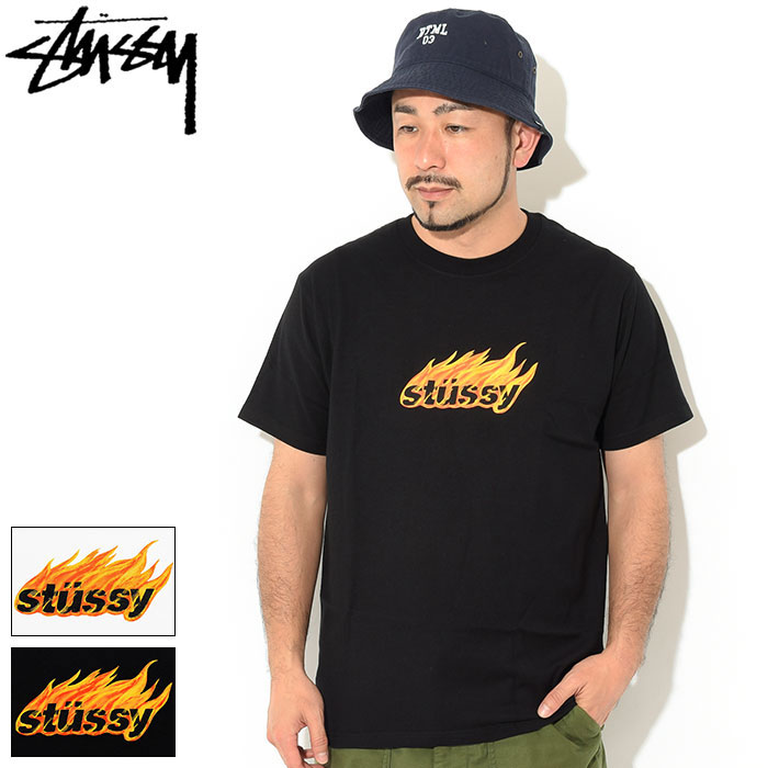 2032円 サービス ステューシー STUSSY Tシャツ 半袖 メンズ Flames stussy tee ティーシャツ T-SHIRTS カットソー トップス 男性用 1904763 USAモデル 正規 品 ストゥーシー スチューシー M便 1 ice field icefield