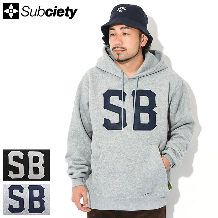 サブサエティ Subciety パーカー プルオーバー メンズ SB ( subciety サブサエティー SB Pullover Hoodie 保温 暖かい あったか 裏起毛 ビッグシルエット オーバーサイズ フード フーディ スウェット Pull Over Hoody Parker トップス 102-31814 ) ice field icefield