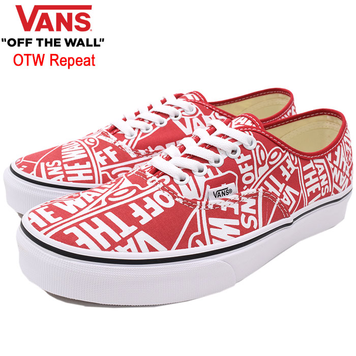 vans otw repeat authentic red & white shoes