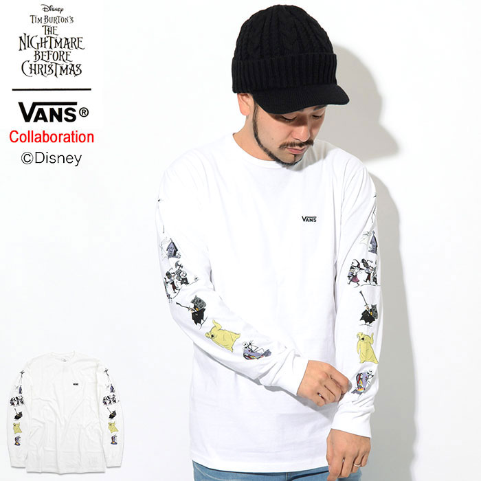 楽天市場 バンズ Vans Tシャツ 長袖 メンズ ナイトメアー ビフォア クリスマス キャラクターズ コラボ Vans The Nightmare Before Christmas Characters L S Tee Disney ディズニー ティーシャツ T Shirts ロンt カットソー トップス メンズ 男性用 Vn0a49t5wht