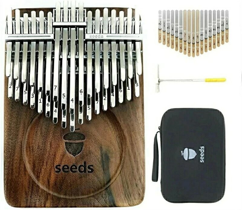 高品質.34音 カリンバ 初心者向け 二段の半音付き C調 打楽器 パーカッション 天然木製 親指ピアノ 楽器 演奏 初心者 入門 指ピアノ 子供 大人 使いやすい プレゼント お祝い 贈り物 親指オルアクセサリ&楽譜集付き