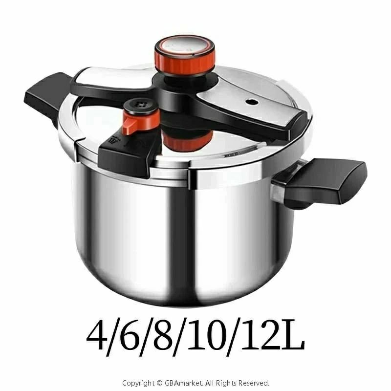 高性能調理器具 ステンレス製圧力鍋 家庭用キッチン用品 4L: ポット外径22cm/8.66インチ、ポット内径20cm/7.87インチ 6L 8L 10L 12L|アイスレース