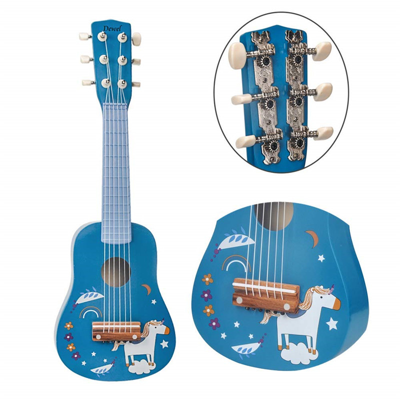 市場 ギター 21インチ 子供用 持ち運び Dewel ミニギター おもちゃ かわいい 知育玩具 6弦ギター 楽器玩具