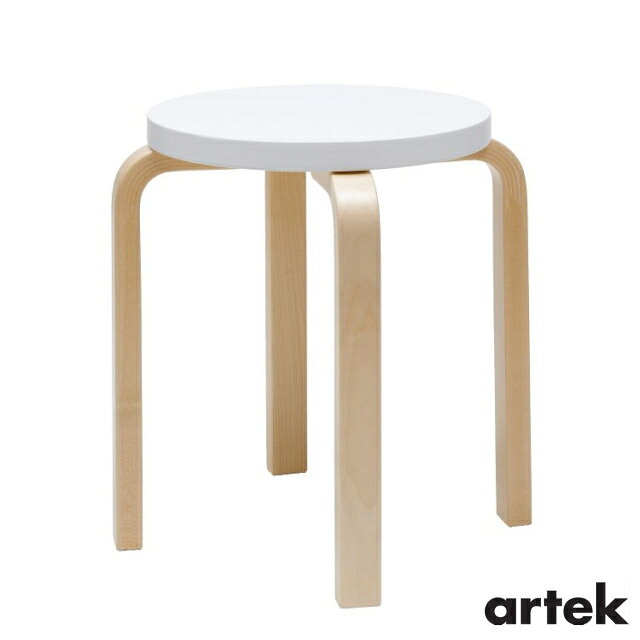 ARTEK アルテック　スツールE60 （椅子） 4本脚　ホワイト　Stool E60 北欧 家具 フィンランド インテリア イス チェア アルヴァ・アアルト スタッキング おしゃれ シンプル コーヒーテーブル 正規販売店｜ＩｎｔｅｒｉｏｒＣｅｎｔｅｒ