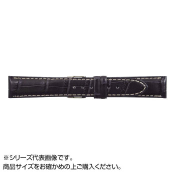 MIMOSA(ミモザ) 時計バンド クロコマット 19mm ネイビー/ホワイトステッチ (美錠:銀) WRM-NW19【同梱・代引き不可】