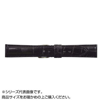 MIMOSA(ミモザ) 時計バンド クロコマット 22mm ブラック (美錠:銀) WRM-A22【同梱・代引き不可】