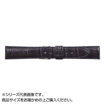 MIMOSA(ミモザ) 時計バンド クロコマット 22mm ネイビー (美錠:銀) WRM-N22【同梱・代引き不可】