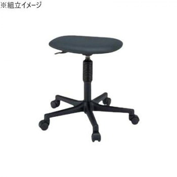 サカエ 作業用ワークチェアー キャスター付 背もたれ無し 390×380×405mm S1C-BKN【代引不可】|壱番館STORE