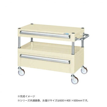 サカエ CSパール手押し車中量印字機 抽き出し付 象牙色 CSP-6061ACNUI【代引不可】 花・ガーデン・DIY-物流・運搬器具-DIY・工具