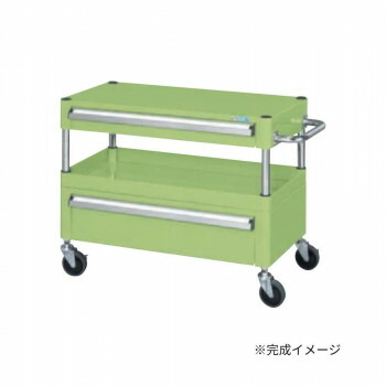 サカエ CSパールワゴン中量タイプ 引出し付 グリーン CSP-7561ACSE【代引不可】 48,380円